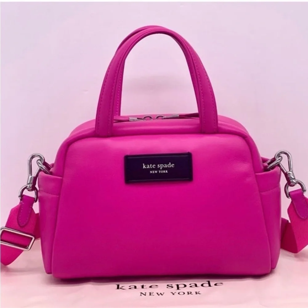 Kate Spade Puffed Satchel Crossbody Vivid Snapdragon